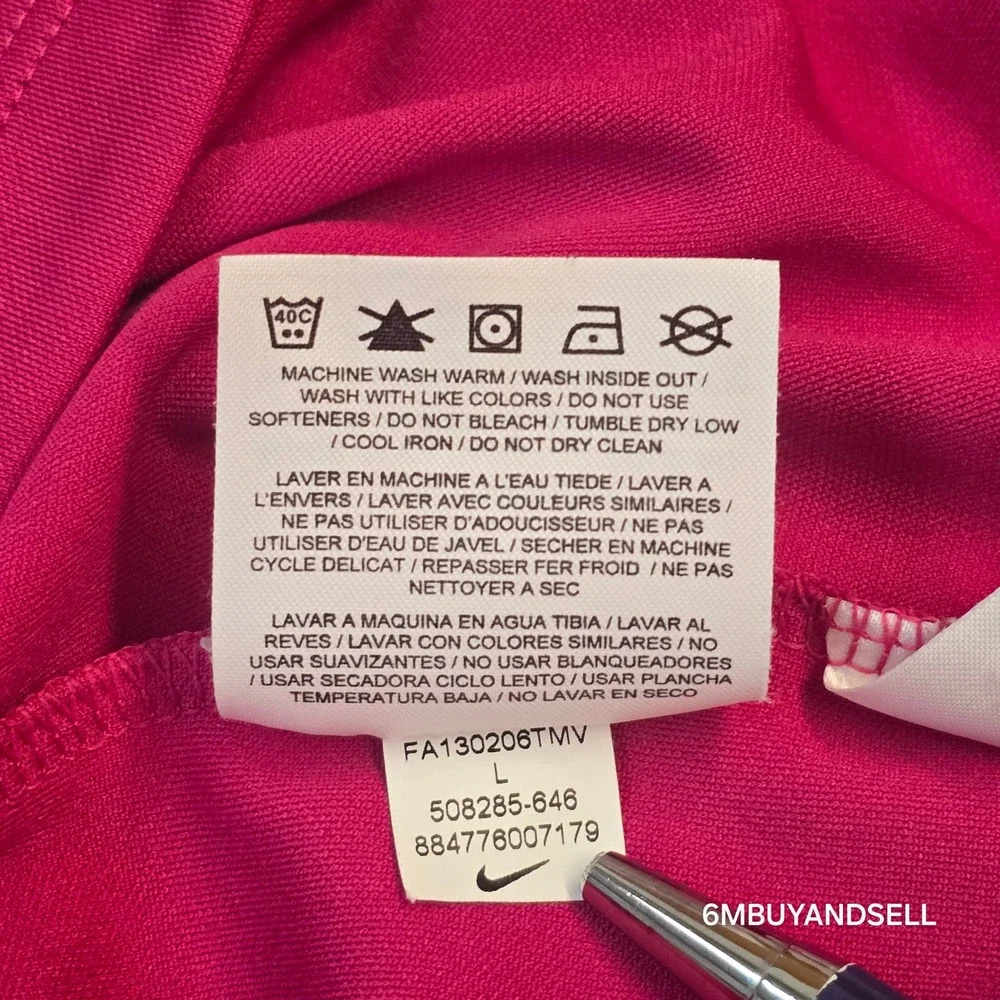 Nike Golf Tour Performance Dri-FIT Pink Polo Shirt Womens Large 508285-646